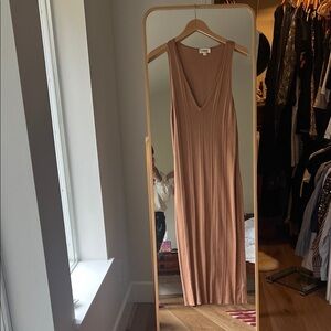 L'AGENCE Tan Sleeveless Midi Dress